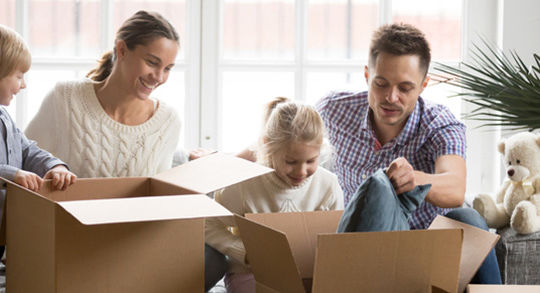 happy family moving