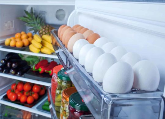 "Food ,vegetable and beverage in refrigerator"